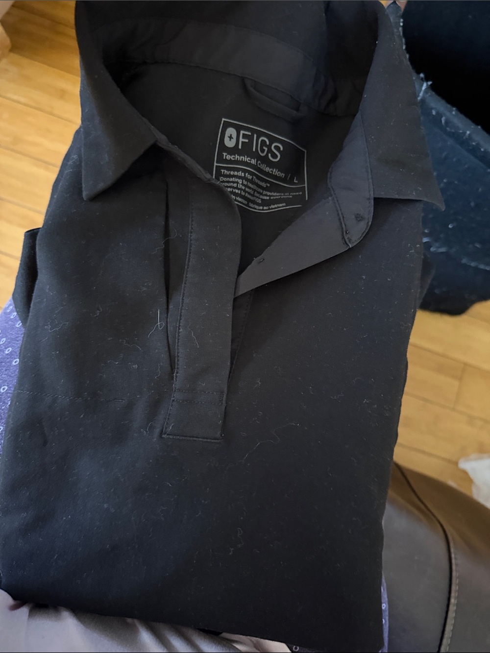 FIGS Women’s Black Technical Polo Shirt